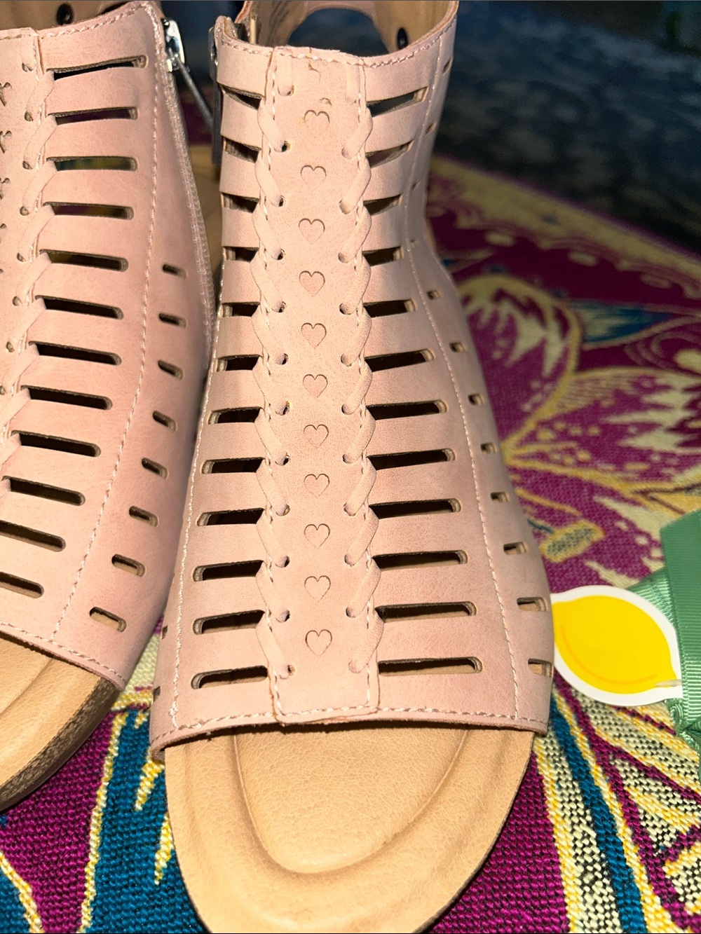 Earth pink wedge sandals - Picture 8 of 14